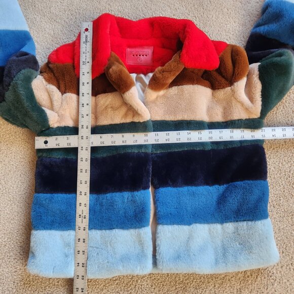 NWT Blank NYC Rainbow Pop Faux Fur Plush Coat - Picture 2 of 14